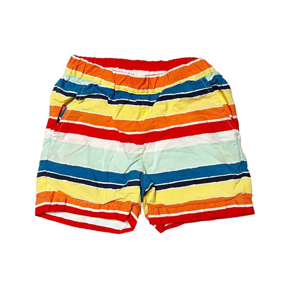 Hanna Andersson Rainbow Striped Poplin Shorts Size 4 - Picture 1 of 5